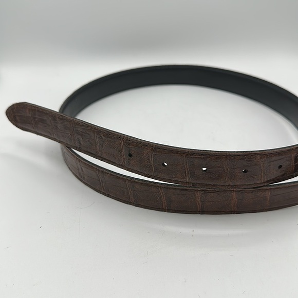 Brown crocodile print belt - Picture 4 of 5